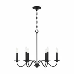 Wholesale 🤩 Capital Lighting Vincent 6-light Black Iron Hanging Chandelier 😉