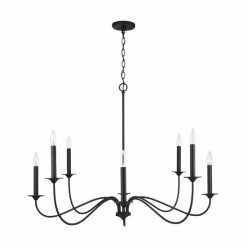 New โจ Capital Lighting Vincent 8-light Black Iron Hanging Chandelier โค๏ธ