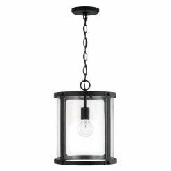 Cheapest ✨ Capital Lighting Brennen 1-light Black Iron Small Pendant W/ Clear Glass ✨