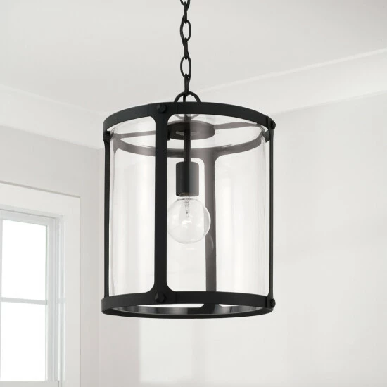Cheapest ✨ Capital Lighting Brennen 1-light Black Iron Small Pendant W/ Clear Glass ✨ 2 Cheapest ✨ Capital Lighting Brennen 1-light Black Iron Small Pendant W/ Clear Glass ✨ - Image 2