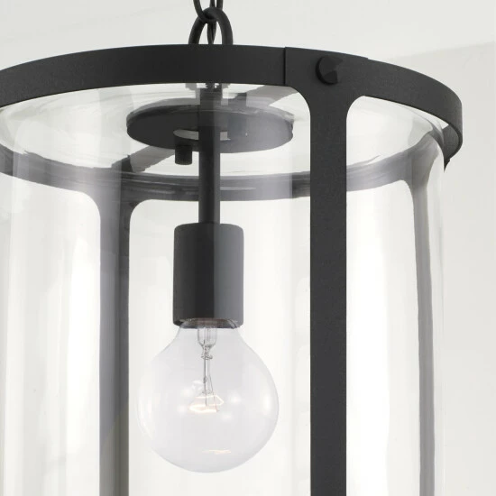 Cheapest ✨ Capital Lighting Brennen 1-light Black Iron Small Pendant W/ Clear Glass ✨ 3 Cheapest ✨ Capital Lighting Brennen 1-light Black Iron Small Pendant W/ Clear Glass ✨ - Image 3