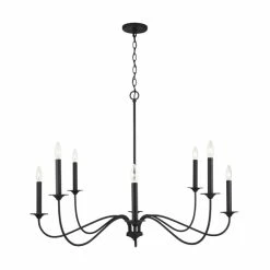 Alternative view of New ✨ Capital Lighting Vincent 8-light Black Iron Hanging Chandelier ❤️