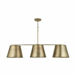 Best deal ⌛ Capital Lighting Welker 3-light Aged Brass Island/ Linear Chandelier 🎁