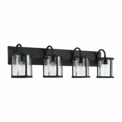 Best reviews of 🥰 Capital Lighting Brennen 4-light Black Iron Bath/ Vanity Fixture W/ Clear Glass 😉