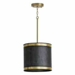 Best reviews of 💯 Capital Lighting Barrow 1-light Galvanized Black/ True Brass Hanging Pendant 🔥