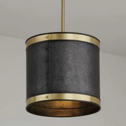 Best reviews of 💯 Capital Lighting Barrow 1-light Galvanized Black/ True Brass Hanging Pendant 🔥 -Capital Lighting Shop unnamed file 1584
