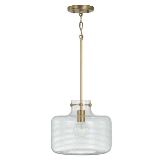 Wholesale ๐ Capital Lighting 11.5" 1-Light Pendant W/ Clear Ribbed Glass Polished Nickel ๐ 1 Wholesale ๐ Capital Lighting 11.5" 1-Light Pendant W/ Clear Ribbed Glass Polished Nickel ๐