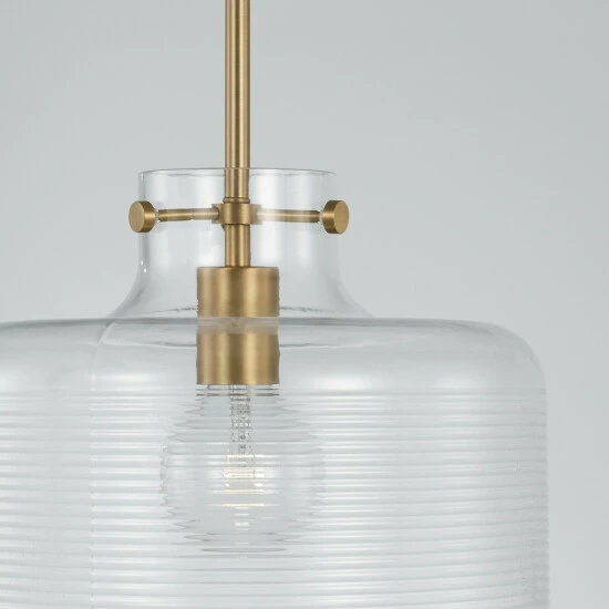 Wholesale ๐ Capital Lighting 11.5" 1-Light Pendant W/ Clear Ribbed Glass Polished Nickel ๐ 2 Wholesale ๐ Capital Lighting 11.5" 1-Light Pendant W/ Clear Ribbed Glass Polished Nickel ๐ - Image 2