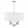 Brand new 🌟 Capital Lighting Sylvia 24" 4-light Drum Pendant W/ White Fabric Shade Antique Silver 🎁