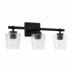 Best reviews of 🌟 Capital Lighting Ogden 3-light Brushed Black Iron Bath/ Vanity Fixture W/ Clear Seeded Glass 🌟