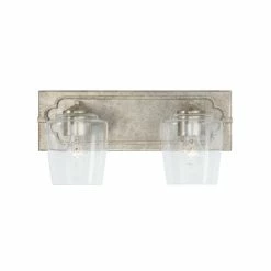 Best Sale 🛒 Capital Lighting Merrick 2-light 16-inch Bath/ Vanity Fixture W/ Clear Seeded Glass Antique Silver 🔔 -Capital Lighting Shop unnamed file 1650