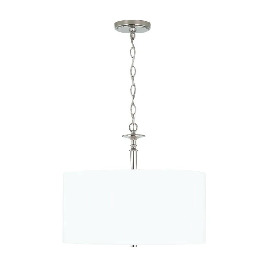 Wholesale 🌟 Capital Lighting Abbie 3-light Drum Pendant W/ White Fabric Shade & White Glass DIffuser Aged Brass ⌛ 5 Wholesale 🌟 Capital Lighting Abbie 3-light Drum Pendant W/ White Fabric Shade & White Glass DIffuser Aged Brass ⌛ - Image 5