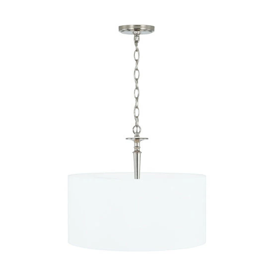 Wholesale 🌟 Capital Lighting Abbie 3-light Drum Pendant W/ White Fabric Shade & White Glass DIffuser Aged Brass ⌛ 6 Wholesale 🌟 Capital Lighting Abbie 3-light Drum Pendant W/ White Fabric Shade & White Glass DIffuser Aged Brass ⌛ - Image 6