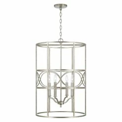 Outlet 😀 Capital Lighting Sylvia 19" 4-light Cage Foyer Pendant Matte Black 🎉