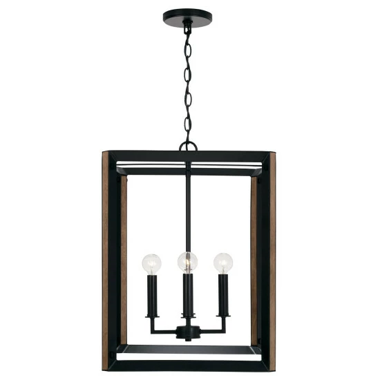 Best Pirce ๐ Capital Lighting Rowe 4-light Matte Black/ Brown Wood Foyer Pendant ๐คฉ 1 Best Pirce ๐ Capital Lighting Rowe 4-light Matte Black/ Brown Wood Foyer Pendant ๐คฉ