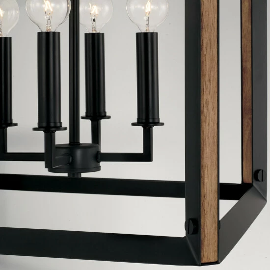 Best Pirce ๐ Capital Lighting Rowe 4-light Matte Black/ Brown Wood Foyer Pendant ๐คฉ 3 Best Pirce ๐ Capital Lighting Rowe 4-light Matte Black/ Brown Wood Foyer Pendant ๐คฉ - Image 3