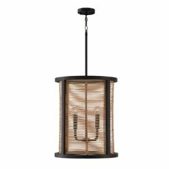 Coupon ⭐ Capital Lighting Rico 4-light Flat Black Foyer Pendant 🎁