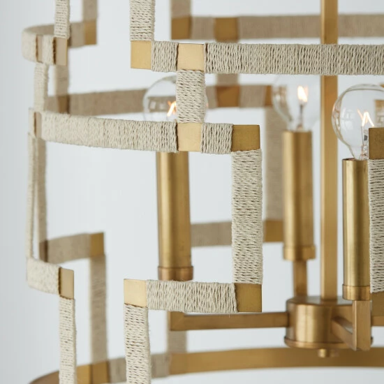 Wholesale ๐ฅฐ Capital Lighting Hala 18.25" 4-light Patinaed Brass/ Bleached Natural Jute Foyer Pendant ๐ 3 Wholesale ๐ฅฐ Capital Lighting Hala 18.25" 4-light Patinaed Brass/ Bleached Natural Jute Foyer Pendant ๐ - Image 3