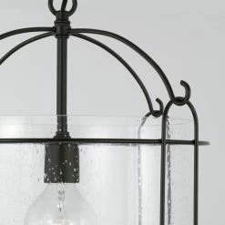 Coupon ⭐ Capital Lighting Harmon 14.25" 1-light Matte Black Pendant W/ Clear Seeded Glass & Outer Cage ❤️ -Capital Lighting Shop unnamed file 1760