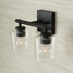 Cheap ❤️ Capital Lighting Ogden 2-light Brushed Black Iron Bath/ Vanity Fixture W/ Clear Seeded Glass 🎉 -Capital Lighting Shop unnamed file 177