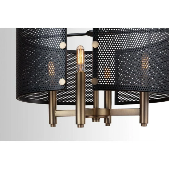 Cheap 🥰 Capital Lighting Dax 4-light Aged Brass/Black Pendant 🤩 3 Cheap 🥰 Capital Lighting Dax 4-light Aged Brass/Black Pendant 🤩 - Image 3