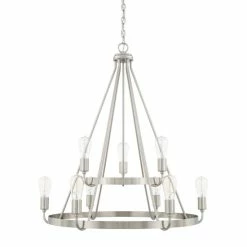 Deals 💯 Capital Lighting Tanner 9-light Transitional 2-tier Round Chandelier Bronze ✨
