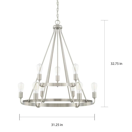 Deals ๐ฏ Capital Lighting Tanner 9-light Transitional 2-tier Round Chandelier Bronze โจ 2 Deals ๐ฏ Capital Lighting Tanner 9-light Transitional 2-tier Round Chandelier Bronze โจ - Image 2