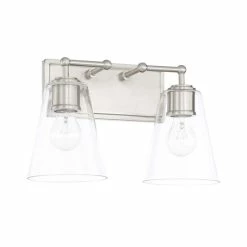 Discount ⭐ Capital Lighting 2-light Brushed Nickel Bath/Vanity Fixture 🔥