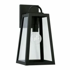 Promo 😉 Capital Lighting Leighton 8" 1-light Outdoor Wall Lantern W/ Clear Glass Black ⭐