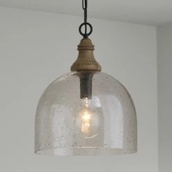 Hot Sale ⭐ Capital Lighting Inglewood 1-light Grey Wash/ Dark Pewter Hanging Pendant Grey Wash/ Dark Pewter W/ Stone Seeded Glass ⌛ -Capital Lighting Shop unnamed file 1871