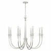 Budget 👏 Capital Lighting Laurent 35.75" 8-light Polished Nickel Chandelier W/ Crystal Column & Bobeches ✨