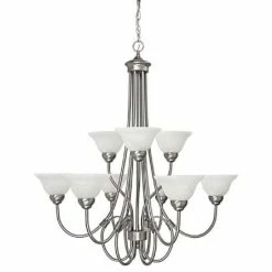 Top 10 ✔️ Capital Lighting Hometown 9-light Matte Nickel Chandelier - Matte Nickel 🔥