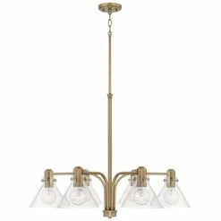 Promo 🤩 Capital Lighting Greer 6-light Chandelier W/ Clear Glass Aged Brass 🎁