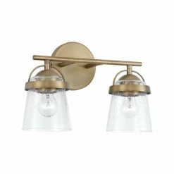 Budget 🎁 Capital Lighting Madison 2-light Bath/ Vanity Fixture W/ Clear Seeded Glass Aged Brass 😉