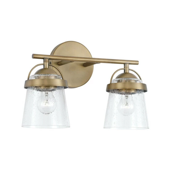 Budget ๐ Capital Lighting Madison 2-light Bath/ Vanity Fixture W/ Clear Seeded Glass Aged Brass ๐ 1 Budget ๐ Capital Lighting Madison 2-light Bath/ Vanity Fixture W/ Clear Seeded Glass Aged Brass ๐