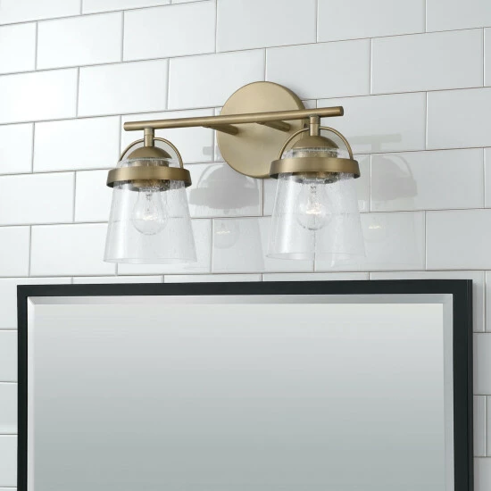 Budget ๐ Capital Lighting Madison 2-light Bath/ Vanity Fixture W/ Clear Seeded Glass Aged Brass ๐ 3 Budget ๐ Capital Lighting Madison 2-light Bath/ Vanity Fixture W/ Clear Seeded Glass Aged Brass ๐ - Image 3