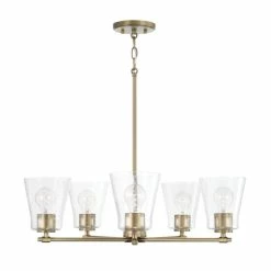 Best reviews of 🎁 Capital Lighting Baker 5-light Chandelier W/ Clear Seeded Glass Aged Brass 🎉