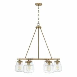 Cheapest 🧨 Capital Lighting Dillon 31" 6-light Chandelier W/ Clear Glass Aged Brass 🥰