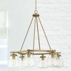 Cheapest 🧨 Capital Lighting Dillon 31" 6-light Chandelier W/ Clear Glass Aged Brass 🥰 -Capital Lighting Shop unnamed file 1946