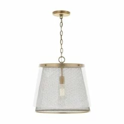 Coupon 🥰 Capital Lighting Abbott 1-light Aged Brass Pendant 🔥