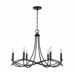 Capital Lighting Shop 23 Deals ๐ Capital Lighting Sonnet 6-light Matte Black Chandelier โ