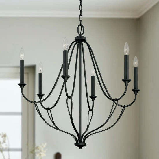 Buy ๐ Capital Lighting Bentley 30" 6-light Black Iron Chandelier ๐ฅ 4 Buy ๐ Capital Lighting Bentley 30" 6-light Black Iron Chandelier ๐ฅ - Image 4