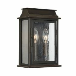 Cheap 🔥 Capital Lighting Bolton Oiled Bronze Outdoor Wall Lantern W/ Antiqued Glass 🧨