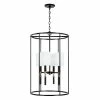 Best reviews of 💯 Capital Lighting Beckham 18.5" 4-light Glossy Black/ Aged Brass Cage Foyer Pendant W/ White Fabric Stay-Straight Shades ⌛