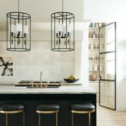 Best reviews of 💯 Capital Lighting Beckham 18.5" 4-light Glossy Black/ Aged Brass Cage Foyer Pendant W/ White Fabric Stay-Straight Shades ⌛ -Capital Lighting Shop unnamed file 2102