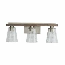 Promo 🛒 Capital Lighting Connor 3-light Black Wash And Matte Nickel Bath/ Vanity Fixture W/ Stone Seeded Glass 🥰 -Capital Lighting Shop unnamed file 212
