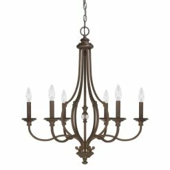 Best Sale 🎁 Capital Lighting Leigh 6-light Burnished Bronze Chandelier 🎁