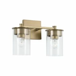 Budget ✔️ Capital Lighting Mason 2-light Bath/ Vanity Fixture W/ Clear Glass Aged Brass 🤩