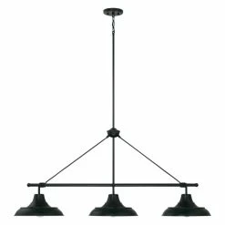Deals 👍 Capital Lighting Jones 48" 3-light Matte Black/ White Linear Island Chandelier 😍