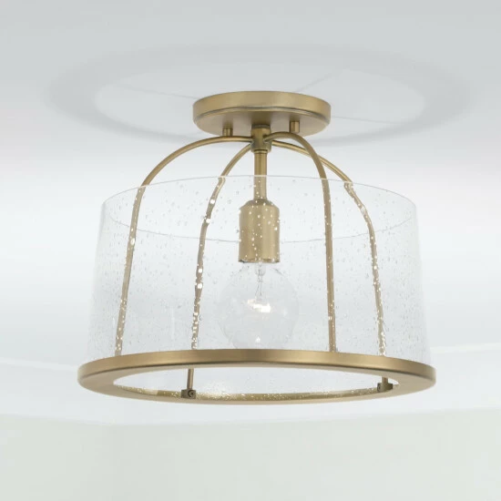 Buy 😍 Capital Lighting Mason 1-light Convertible Pendant/ Semi-Flush Mount Aged Brass 🎉 3 Buy 😍 Capital Lighting Mason 1-light Convertible Pendant/ Semi-Flush Mount Aged Brass 🎉 - Image 3